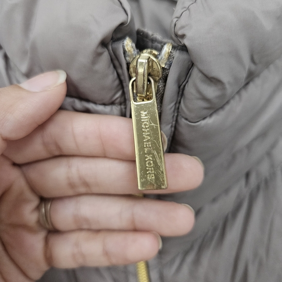 Michael Kors Taupe Puffer Vest - Picture 4 of 7